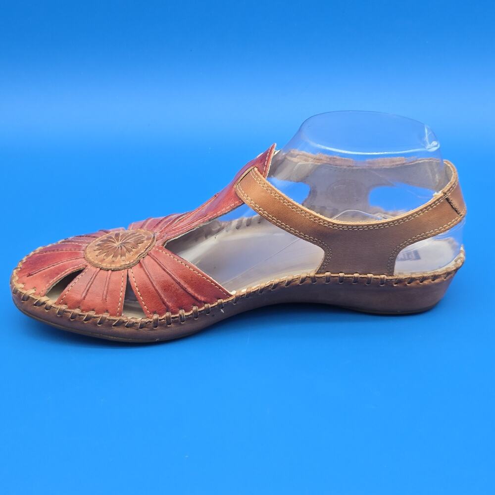 Pikolinos Puerto Vallarta Sandals Women’s 8.5 / EU 39 Sandia Red Leather - Picture 8 of 12